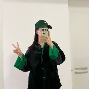 Stylish Black and Green Women's Jacket